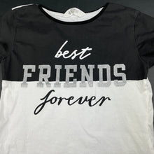 Load image into Gallery viewer, Girls H&amp;M, black &amp; white cotton t-shirt / top, EUC, size 9-10,  