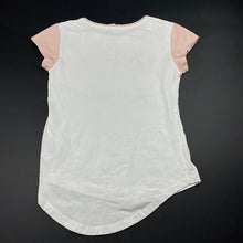 Load image into Gallery viewer, Girls H&amp;M, pink &amp; white cotton t-shirt / top, EUC, size 9-10,  