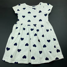 Load image into Gallery viewer, Girls Brilliant Basics, white &amp; navy cotton casual dress, GUC, size 5, L: 53cm