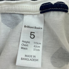Load image into Gallery viewer, Girls Brilliant Basics, white &amp; navy cotton casual dress, GUC, size 5, L: 53cm