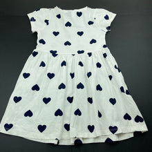 Load image into Gallery viewer, Girls Brilliant Basics, white &amp; navy cotton casual dress, GUC, size 5, L: 53cm