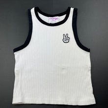 Load image into Gallery viewer, Girls Mango, white &amp; black ribbed top, GUC, size 12,  