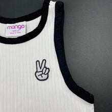 Load image into Gallery viewer, Girls Mango, white &amp; black ribbed top, GUC, size 12,  