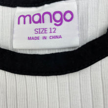 Load image into Gallery viewer, Girls Mango, white &amp; black ribbed top, GUC, size 12,  