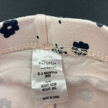 Load image into Gallery viewer, Girls Tiny Little Wonders, cotton footed leggings / bottoms, GUC, size 000,  
