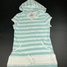 Load image into Gallery viewer, Girls FIORUCCI, striped cotton hooded t-shirt dress, GUC, size 16, L: 79cm