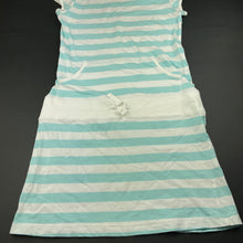 Load image into Gallery viewer, Girls FIORUCCI, striped cotton hooded t-shirt dress, GUC, size 16, L: 79cm