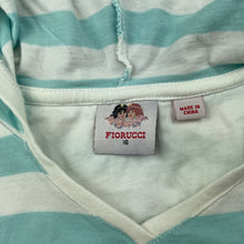 Load image into Gallery viewer, Girls FIORUCCI, striped cotton hooded t-shirt dress, GUC, size 16, L: 79cm