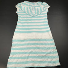 Load image into Gallery viewer, Girls FIORUCCI, striped cotton hooded t-shirt dress, GUC, size 16, L: 79cm