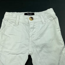 Load image into Gallery viewer, Boys Bardot Junior, white stretch cotton chino pants, adjustable, GUC, size 00,  