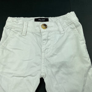 Boys Bardot Junior, white stretch cotton chino pants, adjustable, GUC, size 00,  