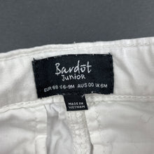 Load image into Gallery viewer, Boys Bardot Junior, white stretch cotton chino pants, adjustable, GUC, size 00,  