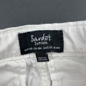 Boys Bardot Junior, white stretch cotton chino pants, adjustable, GUC, size 00,  