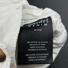Load image into Gallery viewer, Boys Bardot Junior, white stretch cotton chino pants, adjustable, GUC, size 00,  
