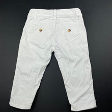 Load image into Gallery viewer, Boys Bardot Junior, white stretch cotton chino pants, adjustable, GUC, size 00,  