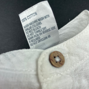 Boys Anko, cotton collarless long sleeve shirt, FUC, size 0,  