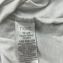 Load image into Gallery viewer, Boys Next, white cotton long sleeve t-shirt / top, FUC, size 10,  