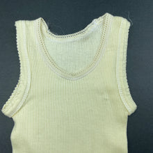 Load image into Gallery viewer, unisex Baby Steps, yellow ribbed cotton singlet top, GUC, size 0000,  