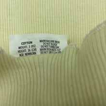 Load image into Gallery viewer, unisex Baby Steps, yellow ribbed cotton singlet top, GUC, size 0000,  