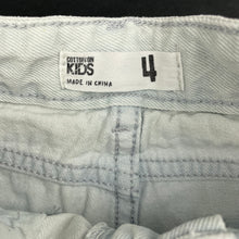 Load image into Gallery viewer, Girls Cotton On, blue denim pants, adjustable, Inside leg: 39.5cm, FUC, size 4,  