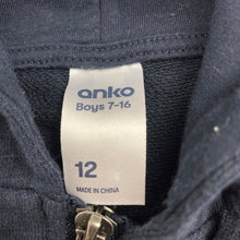 Load image into Gallery viewer, Boys Anko, navy cotton zip hoodie sweater, EUC, size 12,  