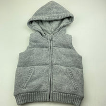 Load image into Gallery viewer, Boys Target, lined wadded knitted cotton hooded vest/sweater, GUC, size 0,  