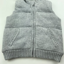 Load image into Gallery viewer, Boys Target, lined wadded knitted cotton hooded vest/sweater, GUC, size 0,  
