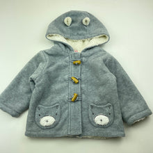 Load image into Gallery viewer, unisex Ollies Place, fleece lined hooded jacket / coat, GUC, size 0,  