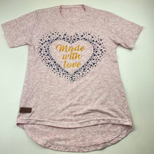 Load image into Gallery viewer, Girls SALEHI Kids Wear, pink marle t-shirt / top, no size, armpit to armpit: 37.5cm, GUC, size 8-10,  