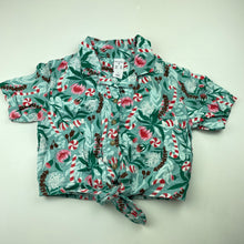 Load image into Gallery viewer, Girls Brilliant Basics, linen / viscose Christmas shirt / top, EUC, size 8,  