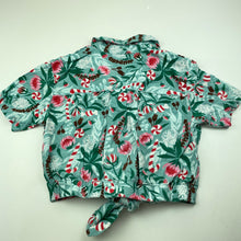 Load image into Gallery viewer, Girls Brilliant Basics, linen / viscose Christmas shirt / top, EUC, size 8,  