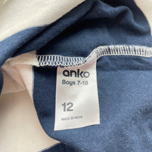 Load image into Gallery viewer, Boys Anko, navy &amp; white cotton t-shirt / top, GUC, size 12,  
