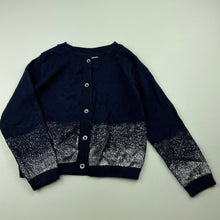 Load image into Gallery viewer, Girls B Collection, navy knitted cotton cardigan, GUC, size 2,  