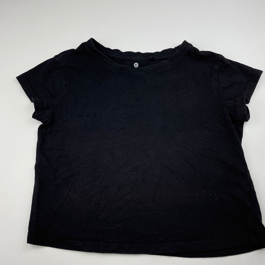 Girls Target, black organic cotton t-shirt / top, GUC, size 7,  