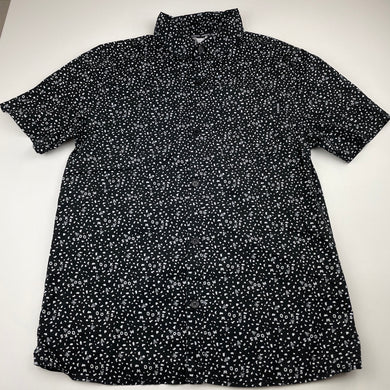 Boys Mooks, black & white cotton short sleeve shirt, EUC, size 12,  
