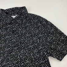 Load image into Gallery viewer, Boys Mooks, black &amp; white cotton short sleeve shirt, EUC, size 12,  