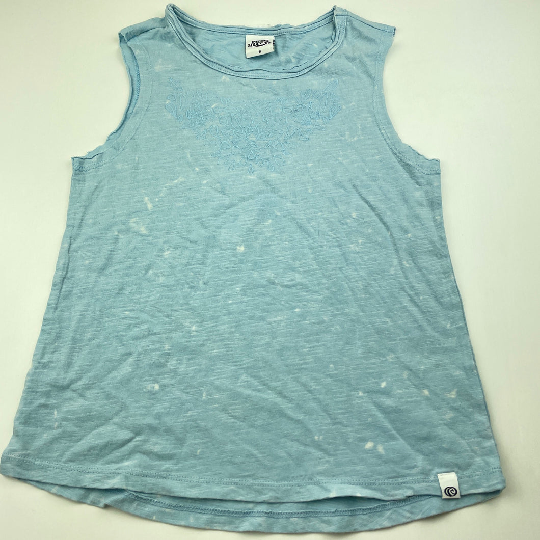 Girls Piping Hot, embroidered cotton summer top, GUC, size 8,  