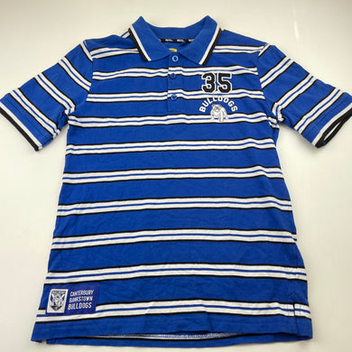 Boys NRL Supporter, Canterbury Bulldogs cotton polo shirt top, EUC, size 10,  