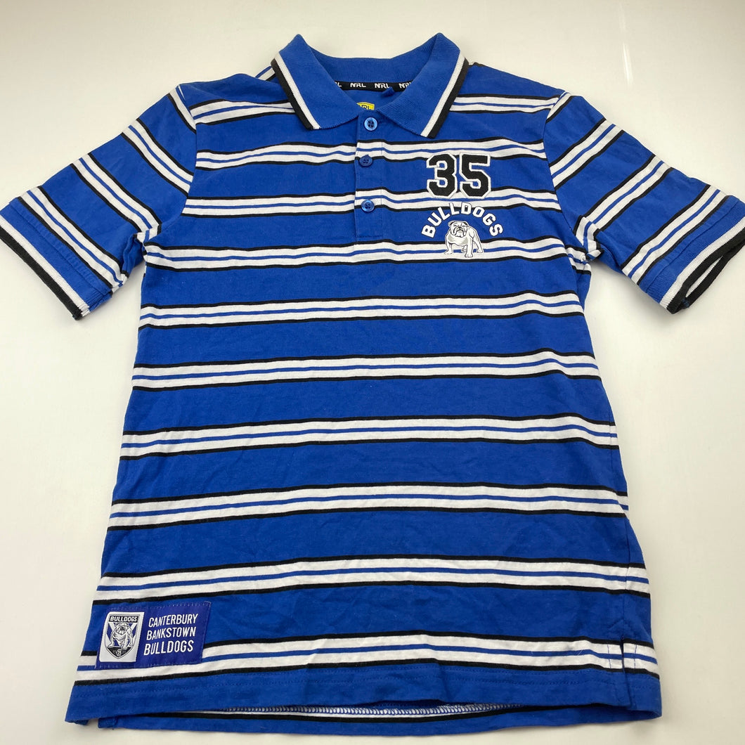 Boys NRL Supporter, Canterbury Bulldogs cotton polo shirt top, EUC, size 10,  