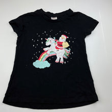 Load image into Gallery viewer, Girls B&amp;L, cotton Christmas t-shirt / top, unicorn, GUC, size 12,  