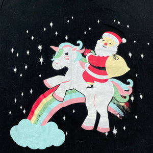 Girls B&L, cotton Christmas t-shirt / top, unicorn, GUC, size 12,  