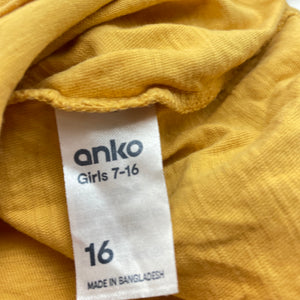 Girls Anko, cotton tie front t-shirt / top, GUC, size 16,  