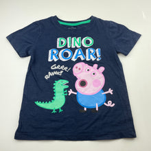Load image into Gallery viewer, Boys Peppa Pig, navy t-shirt / top, George, GUC, size 4,  