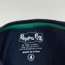 Load image into Gallery viewer, Boys Peppa Pig, navy t-shirt / top, George, GUC, size 4,  