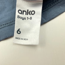Load image into Gallery viewer, Boys Anko, blue cotton long sleeve t-shirt / top, GUC, size 6,  