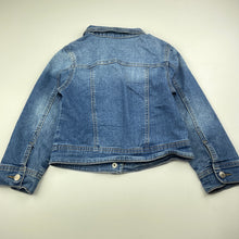 Load image into Gallery viewer, Girls Target, blue stretch denim jacket, poppers, GUC, size 5,  