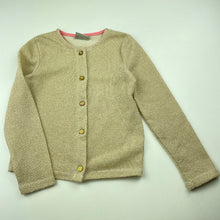 Load image into Gallery viewer, Girls Emerson, metallic gold lightweight knit cardigan, GUC, size 4,  