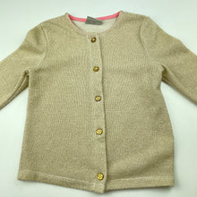 Load image into Gallery viewer, Girls Emerson, metallic gold lightweight knit cardigan, GUC, size 4,  