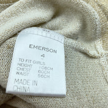 Load image into Gallery viewer, Girls Emerson, metallic gold lightweight knit cardigan, GUC, size 4,  