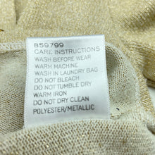 Load image into Gallery viewer, Girls Emerson, metallic gold lightweight knit cardigan, GUC, size 4,  